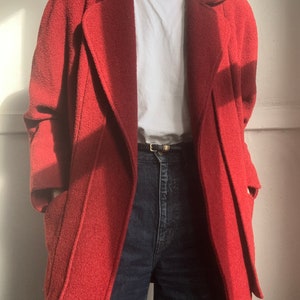Vintage deep red heavy blazer style coat image 1