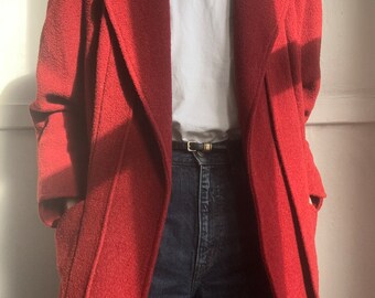 Vintage deep red heavy blazer style coat