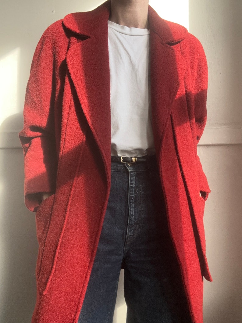 Vintage deep red heavy blazer style coat image 1