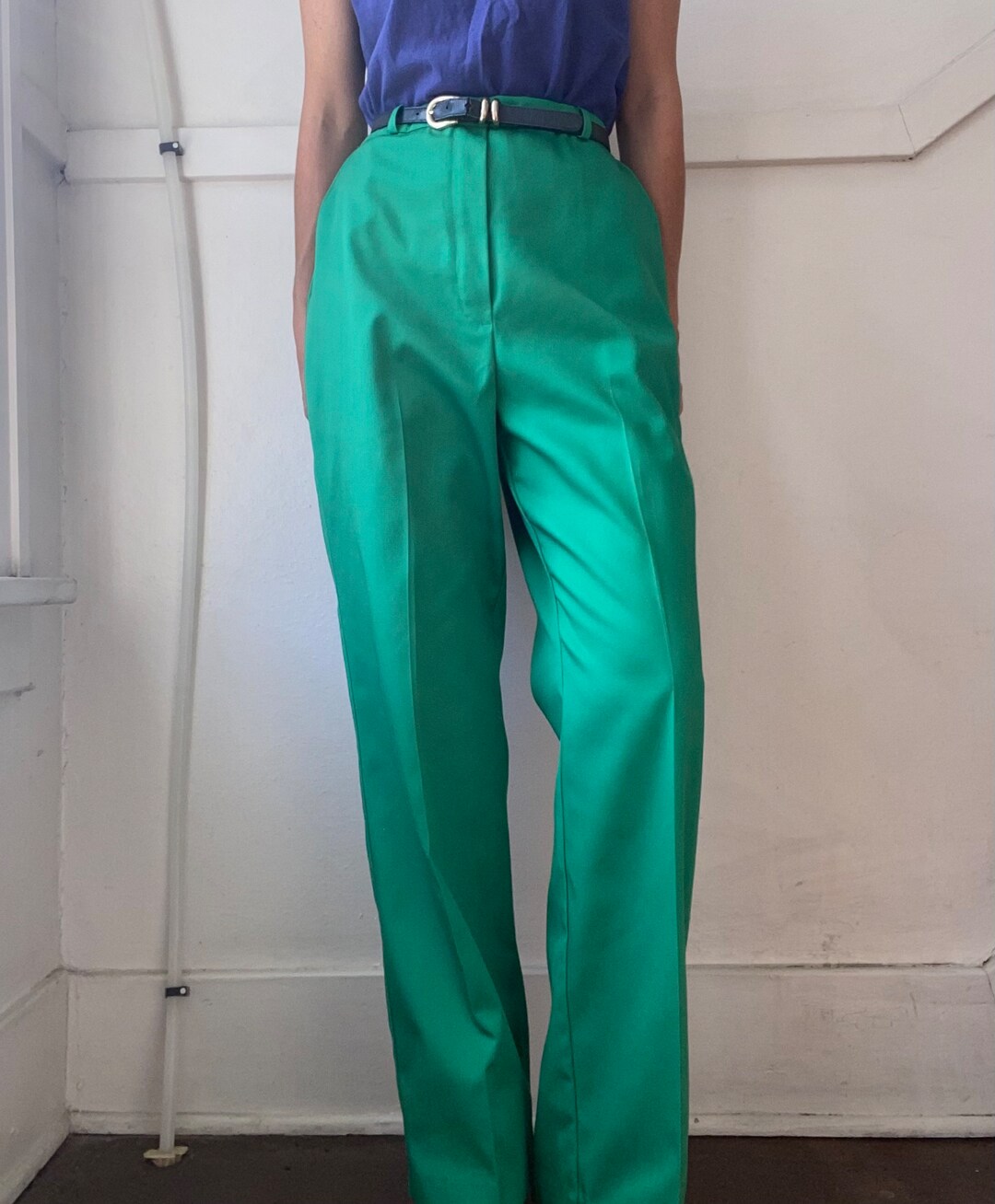 Wide Leg Trousers Birds Green main image 0