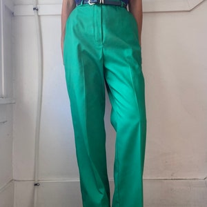 vintage bright green wide leg trousers size xl