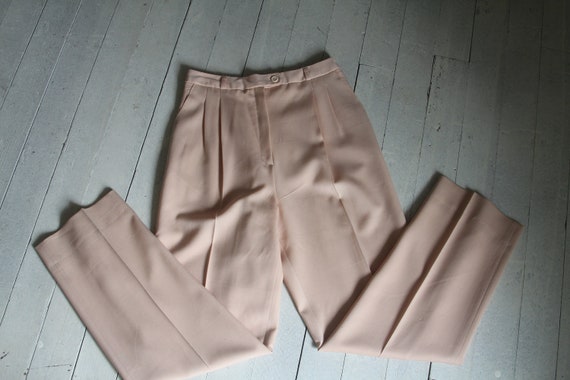 vintage pale pink high waist trousers / us 6 - image 5