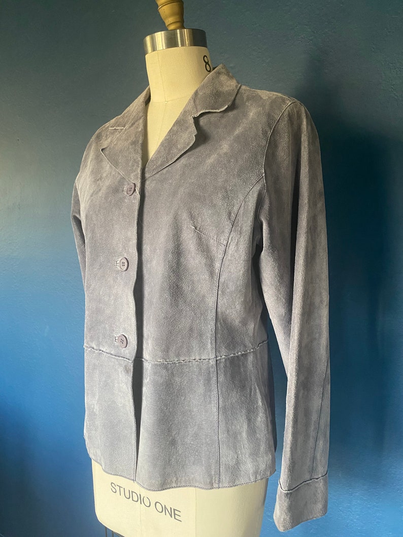 vintage blue suede jacket size leather jacket size medium