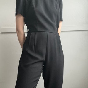 Vintage black short sleeved romper / jumpsuit image 1