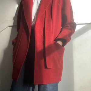Vintage deep red heavy blazer style coat image 2