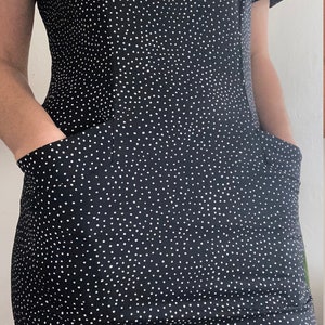 vintage polka dot mini dress with pockets size US 8 image 1