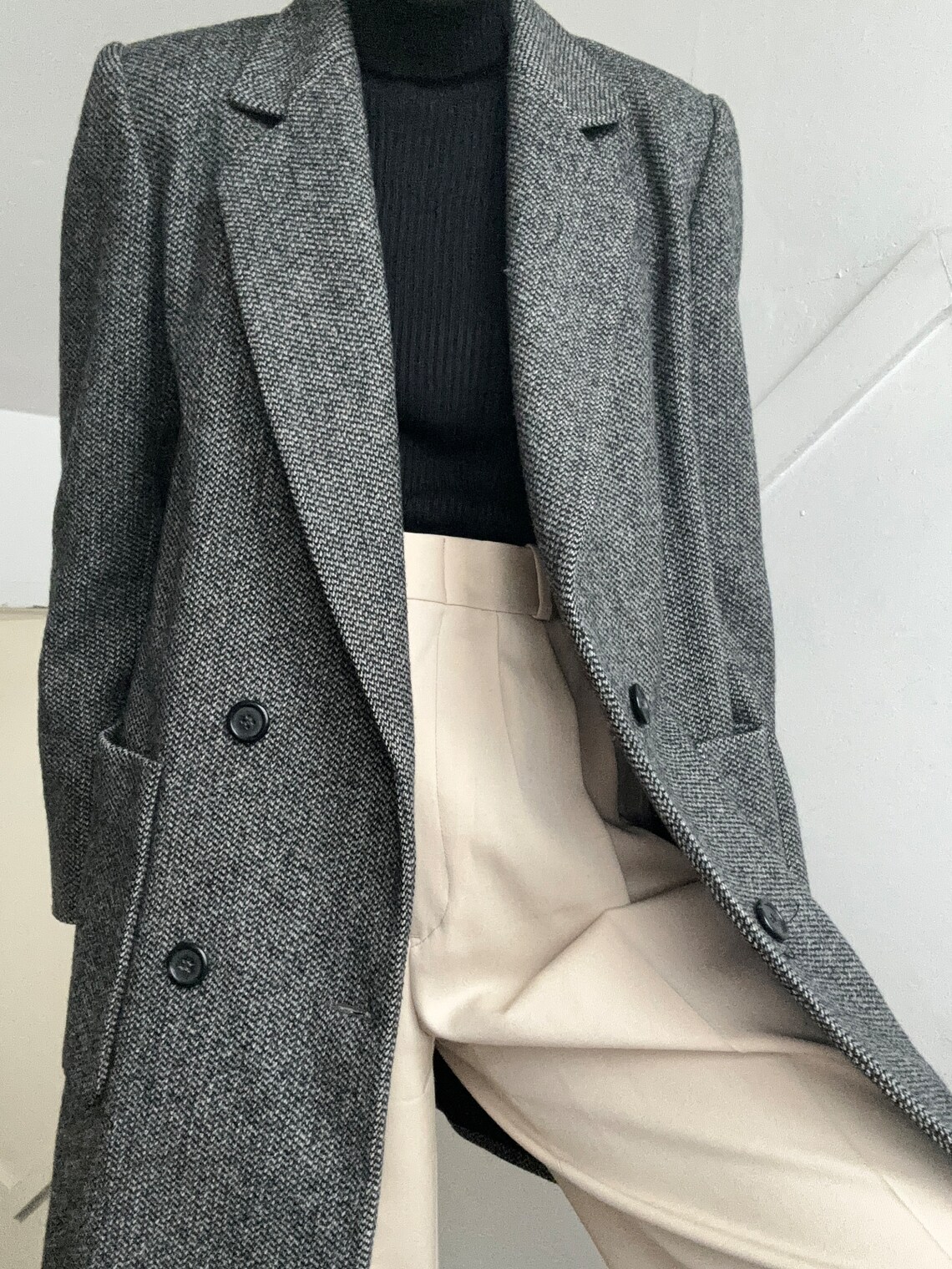 Hepburn Elegant Waist Tied Long Slim Minimalist Overcoat main image 0
