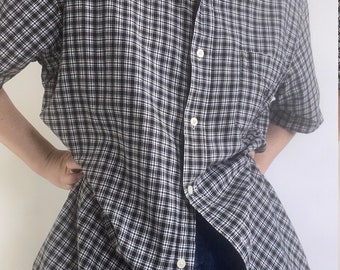 vintage plaid cotton menswear tee