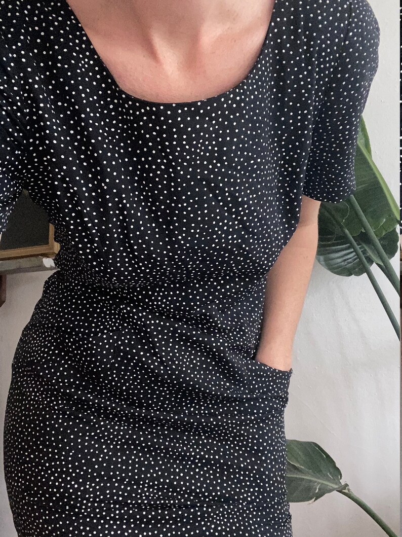 vintage polka dot mini dress with pockets size US 8 image 7