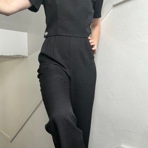 Vintage black short sleeved romper / jumpsuit image 5