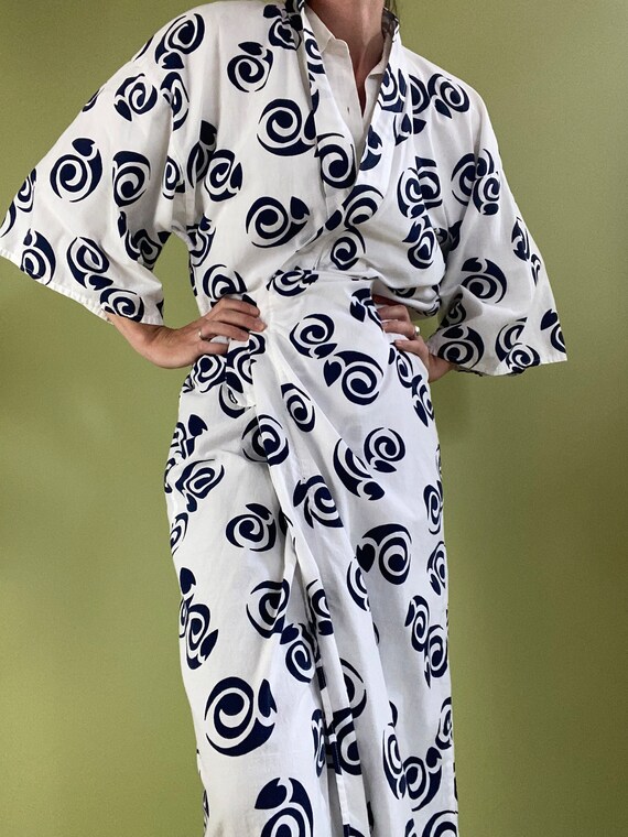 vintage cotton kimono robe - image 1
