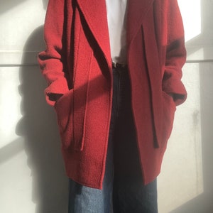 Vintage deep red heavy blazer style coat image 3
