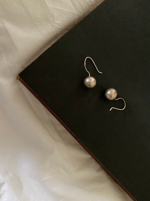 vintage sterling minimalist sphere earrings