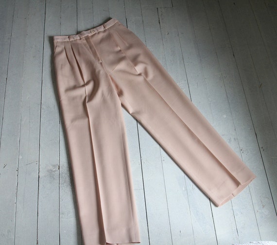 vintage pale pink high waist trousers / us 6 - image 2