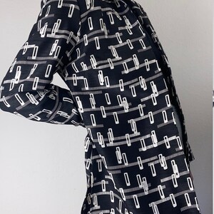 vintage black and white pattern jacket size us 12 image 1