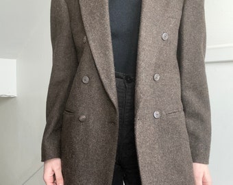 Vintage dark brown wool menswear blazer