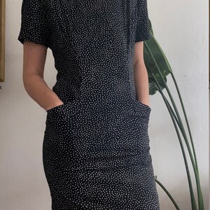 vintage polka dot mini dress with pockets size US 8 image 4