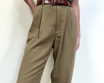 vintage wool blend olive high waist slacks size us 6