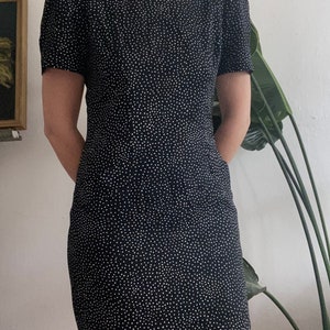 vintage polka dot mini dress with pockets size US 8 image 2