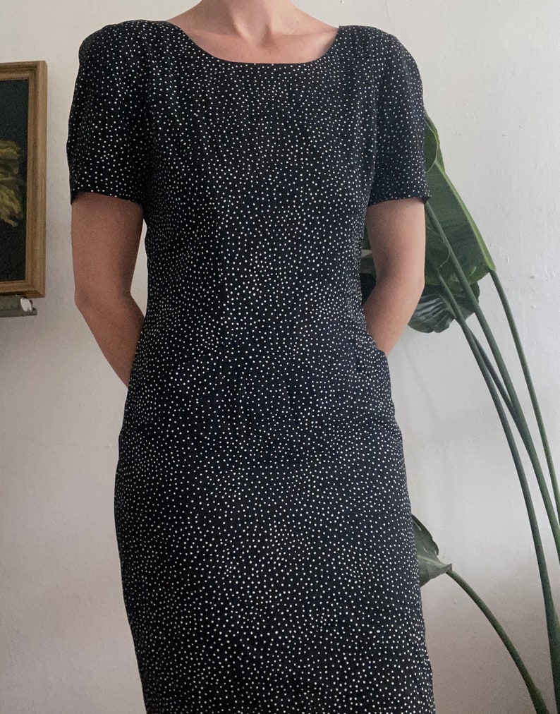 vintage polka dot mini dress with pockets size US 8 image 2