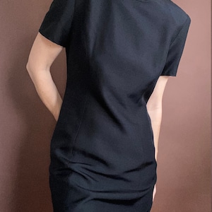 vintage black silk cocktail dress size US 6