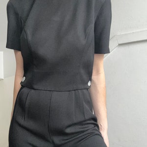 Vintage black short sleeved romper / jumpsuit image 4