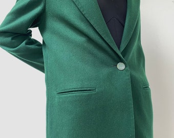 vintage forest green wool blazer