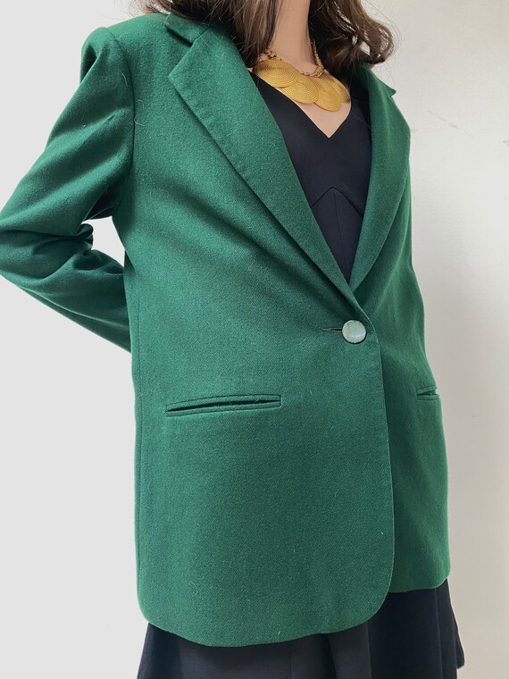 vintage forest green wool blazer