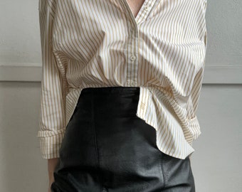 Vintage classic cotton blend striped blouse XL