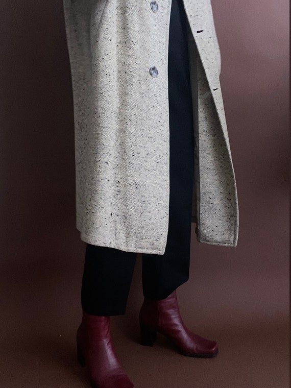 vintage 1950s menswear knit wool trench - image 4