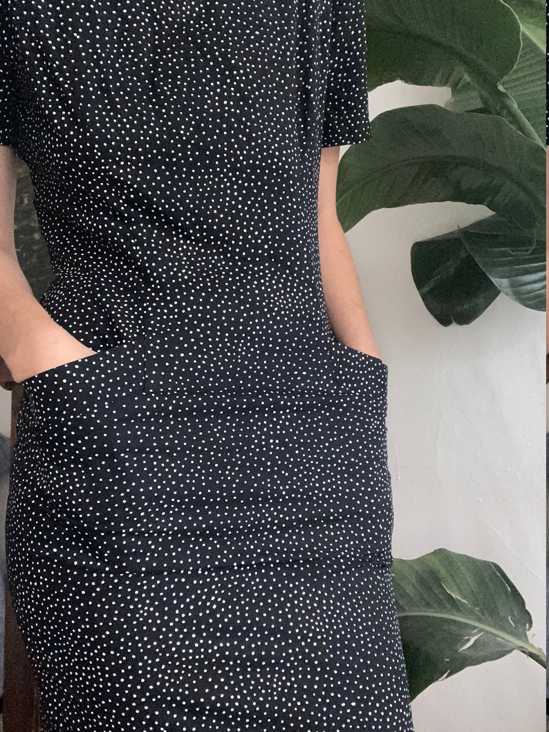 vintage polka dot mini dress with pockets size US 8 image 6