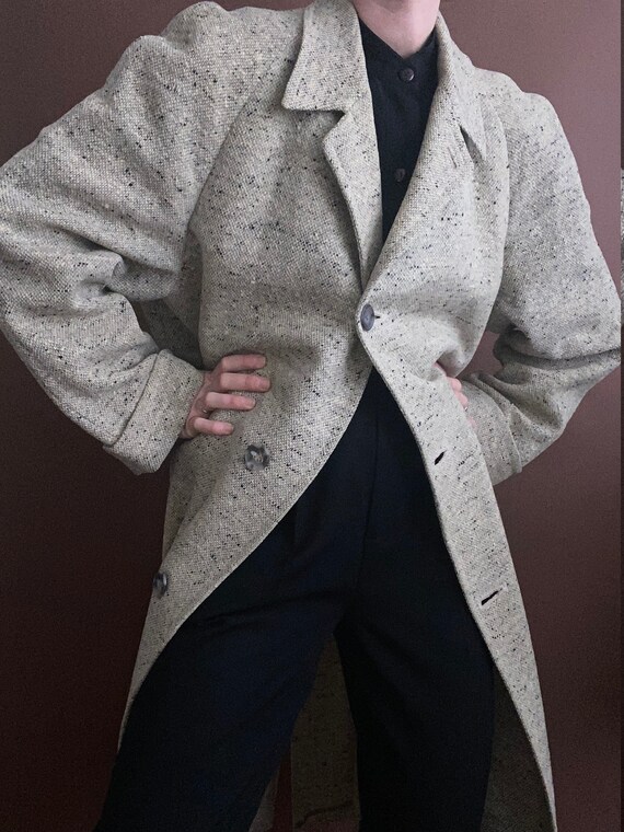 vintage 1950s menswear knit wool trench - image 6