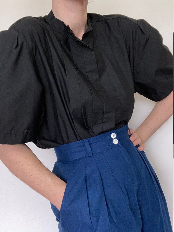 pleated poet sleeve blouse size large - image 1