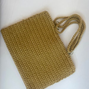 vintage yellow knit handbag