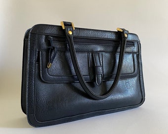 vintage faux leather top handle bag