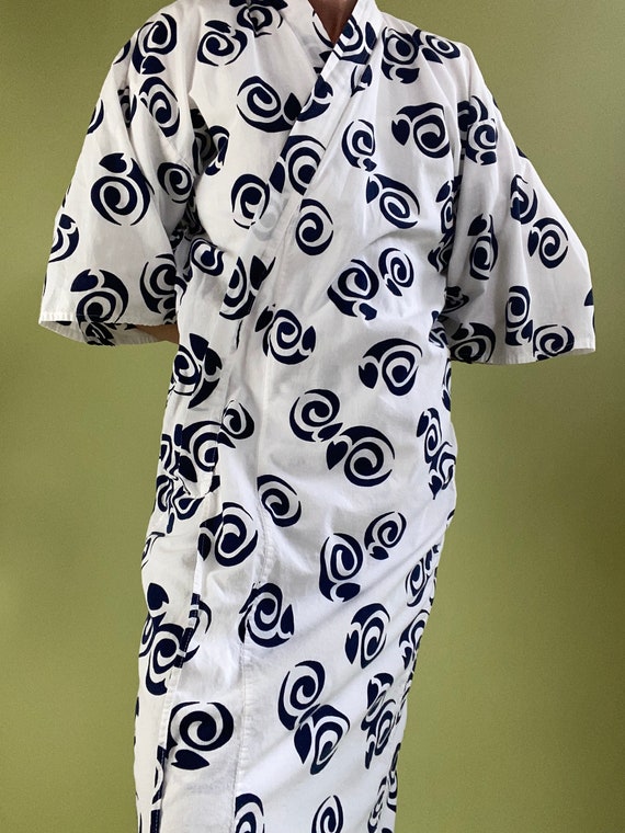 vintage cotton kimono robe - image 4