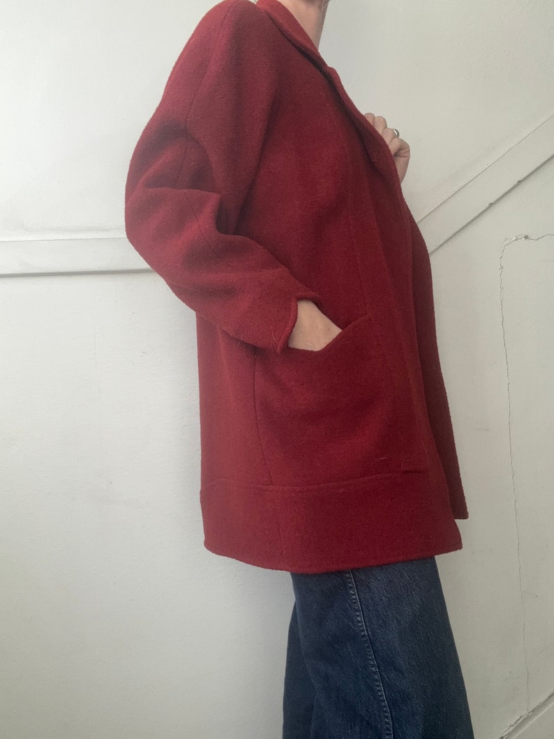 Vintage deep red heavy blazer style coat image 4