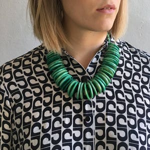 vintage bone bib necklace
