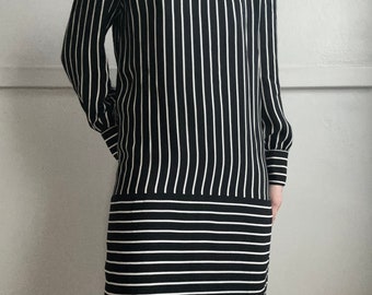 Vintage Bill Blass silk pinstripe dress US 8