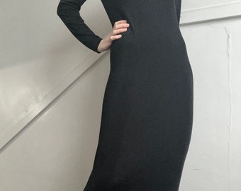 Vintage maxi stretch mockneck dress