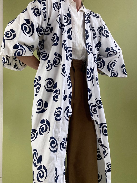 vintage cotton kimono robe - image 2