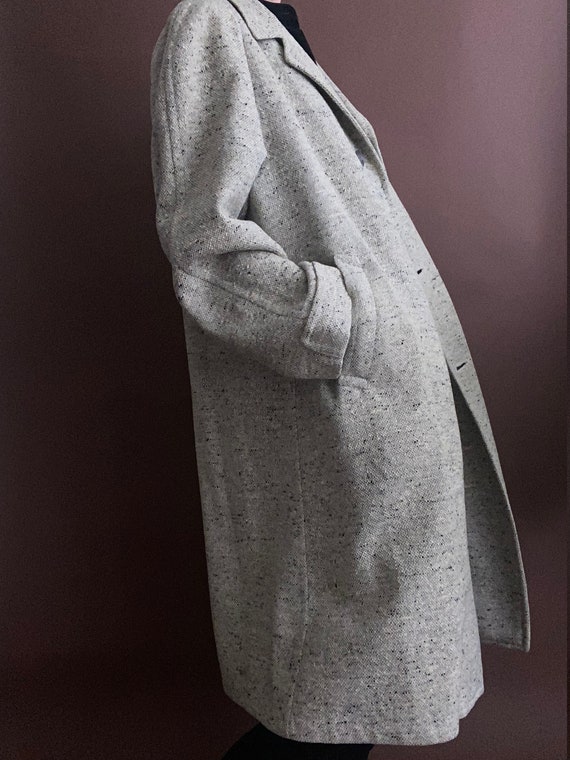 vintage 1950s menswear knit wool trench - image 3