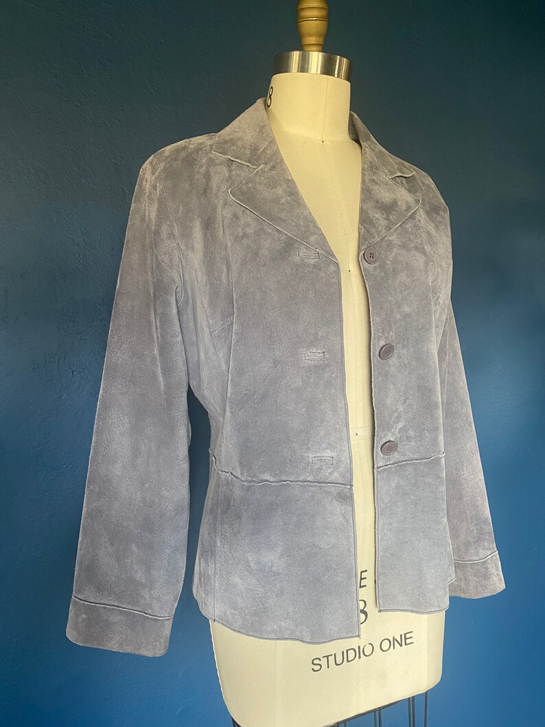 vintage blue suede jacket size leather jacket size medium
