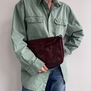 vintage burgundy eel skin shoulder bag image 3