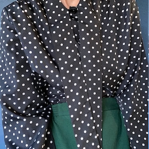 vintage polka dot pussy bow blouse size large image 1