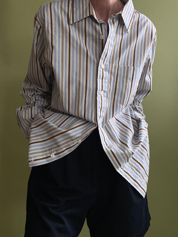 classic cotton menswear striped blouse