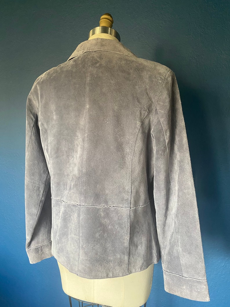 vintage blue suede jacket size leather jacket size medium