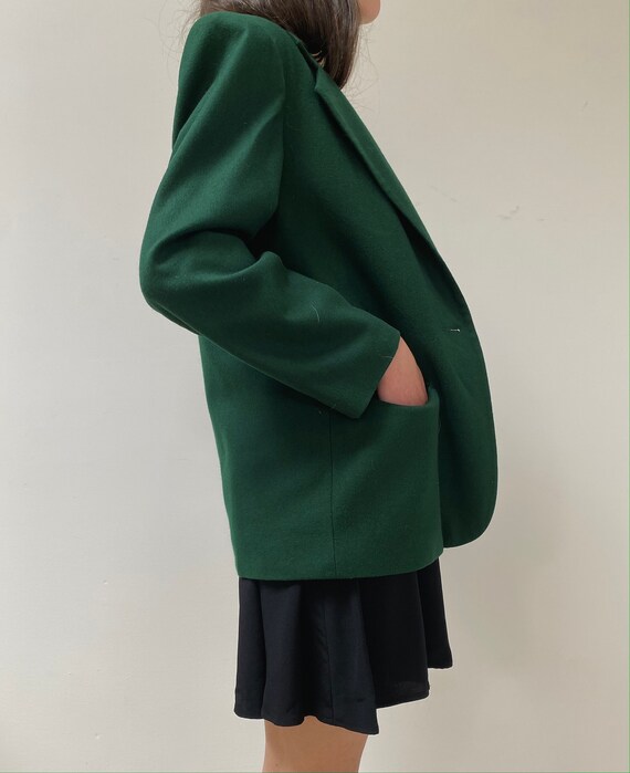 vintage forest green wool blazer - image 2