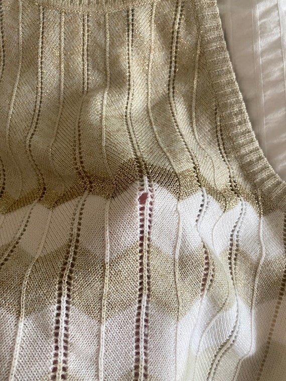 SALE vintage sleeveless metallic knit turtleneck - image 5