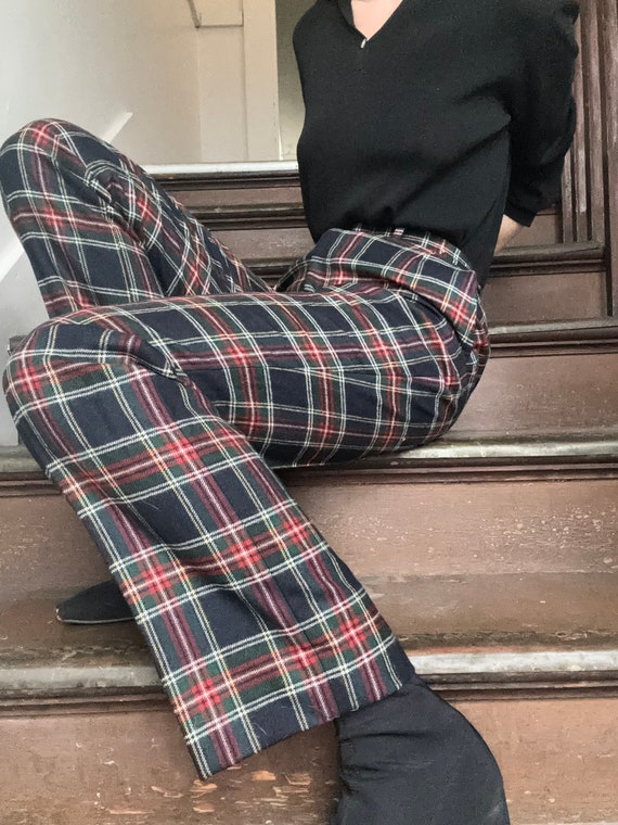 Vintage wool plaid trouser